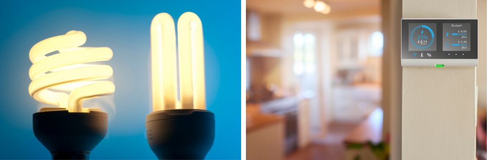 energy efficient light bulbs and smart central heating