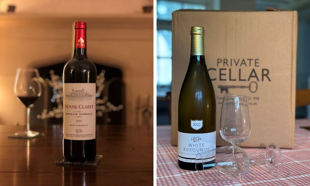 Two images of wine from Private Cellar