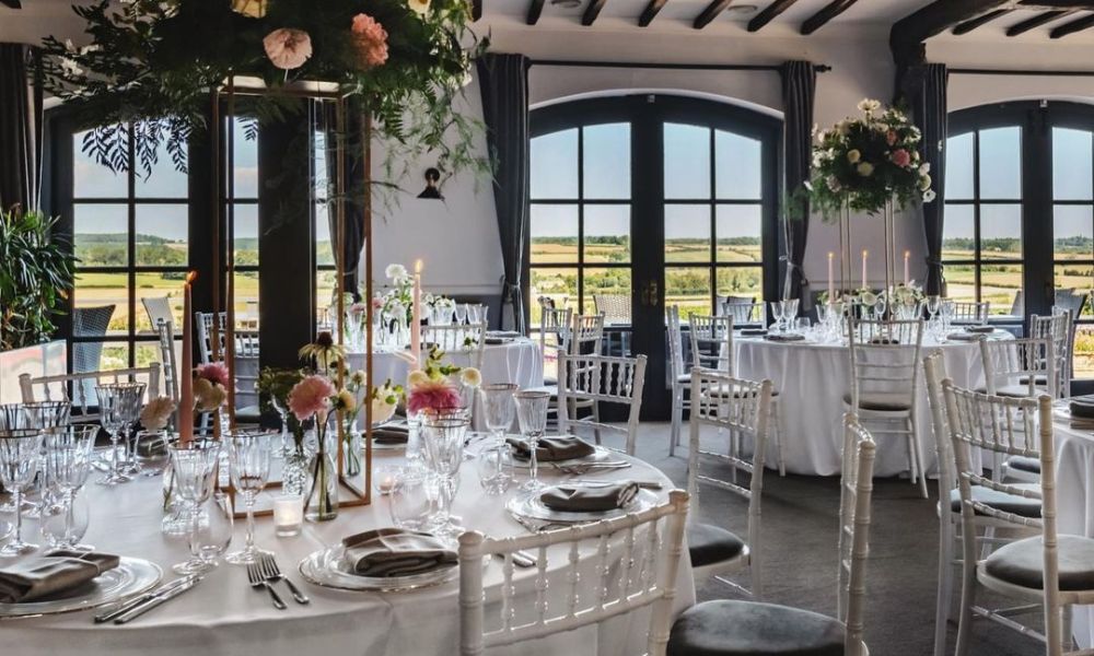 Wedding Reception Tables Laid Out at The Windmill Venue