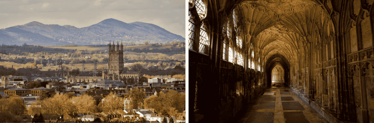 Two images of Gloucester Cathedral