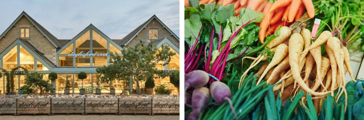Daylesford Organic and produce at a farmers market