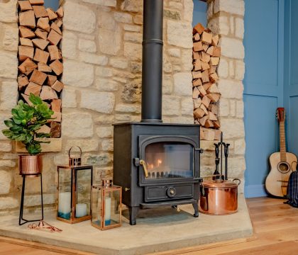 The Old Candle Shop Wood burner - StayCotswold