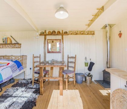 Littlestock Shepherds Hut Interior - StayCotswold