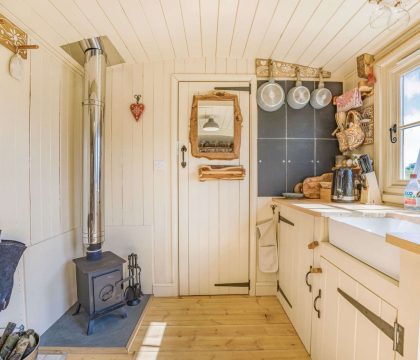 Littlestock Shepherds Hut Wood Burner - StayCotswold