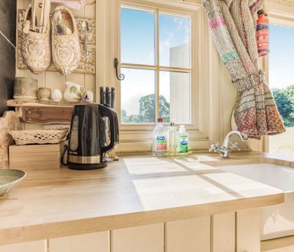 Littlestock Shepherds Hut Kitchen - StayCotswold