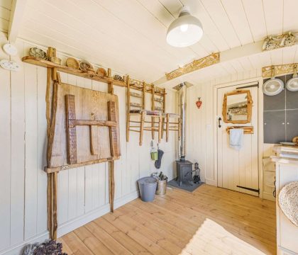 Littlestock Shepherds Hut Kitchen - StayCotswold