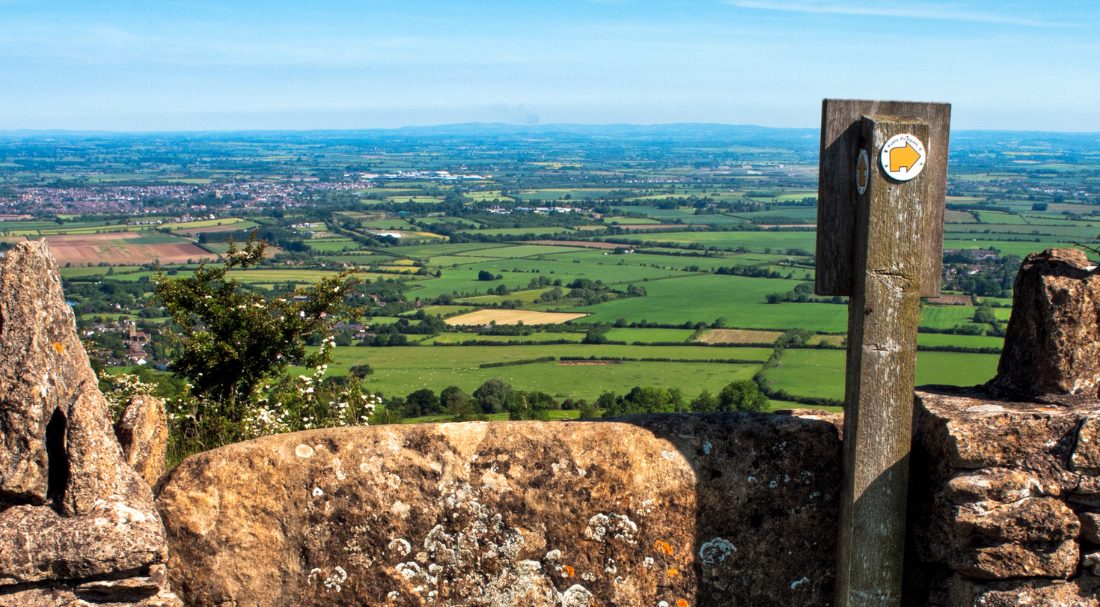 View across a Cotswold village from the Cotswold Way