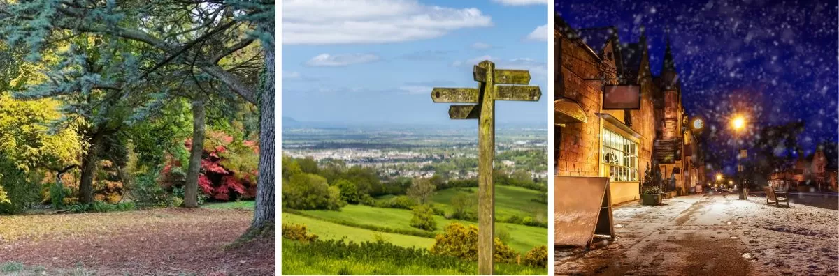 Batsford Arboretum, The Cotswold Way in summer and a snowy Cotswold village