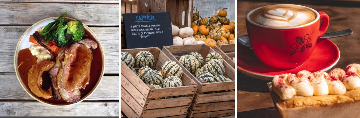 A Sunday Roast, a Farmers market produce and a Coffee and cake 