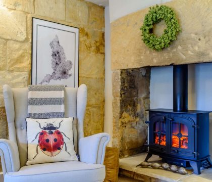 Orchard Cottage Wood Burner - StayCotswold