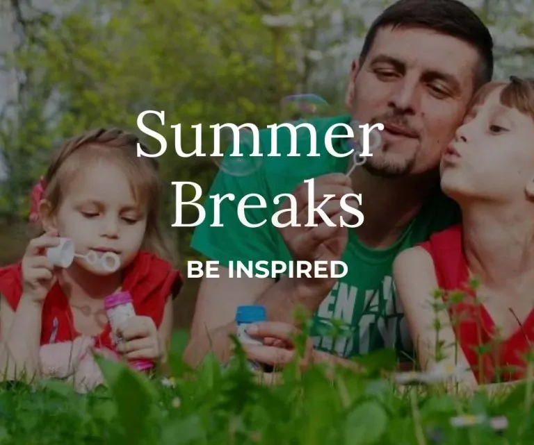 Man with his kids on a summer Break in the Cotswolds