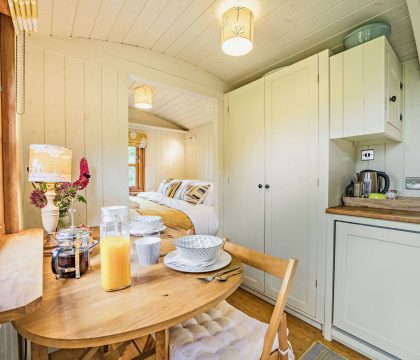 The Organic Wagon Dining Area - StayCotswold