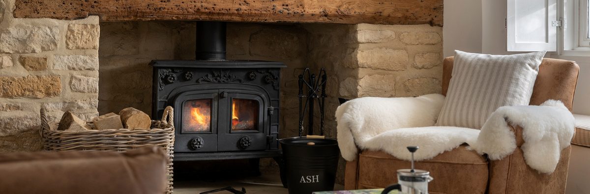 cosy stove fire in a living room