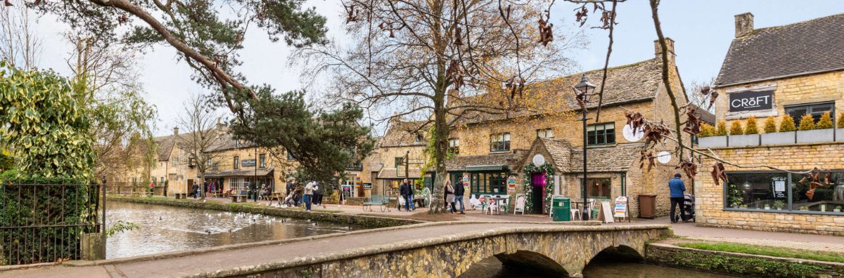 river windrush with stone bridge in Bourton-on-the-water