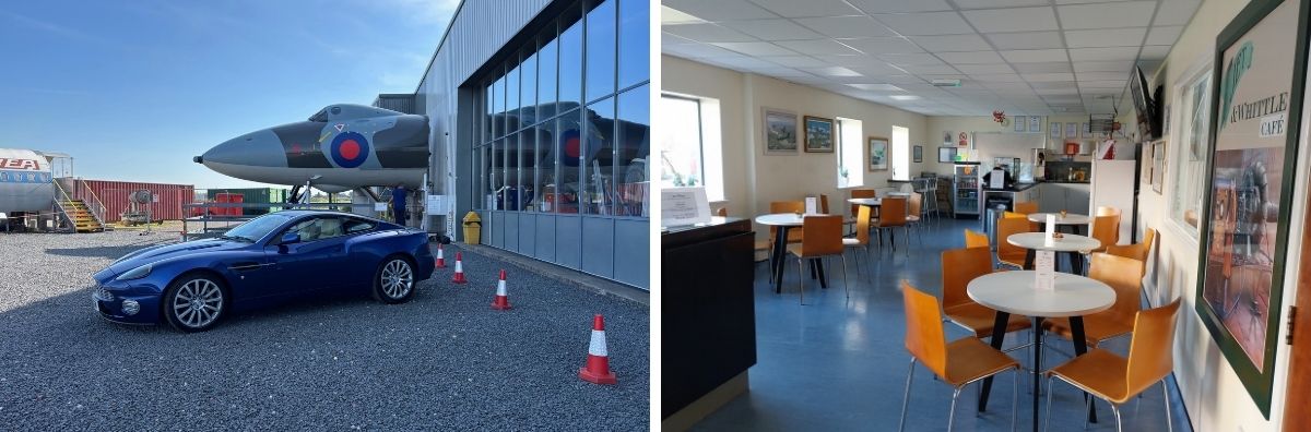 Two images of the JetAge museum, Gloucester