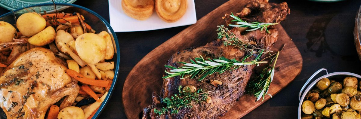 Book a Private Chef in the Cotswolds Selection of food on a dining table cooked by a private chef
