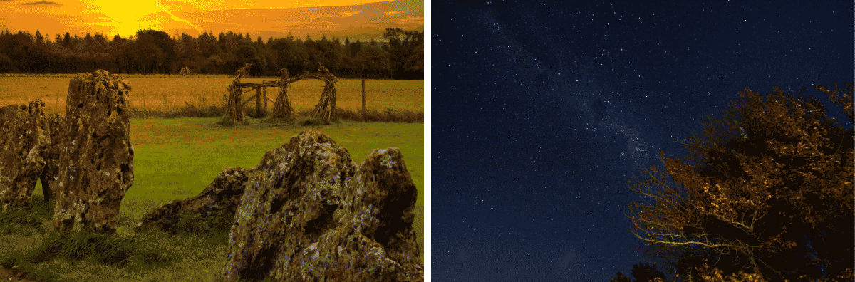 Explore autumnal skies in the Cotswolds The Rollright Stones and the night sky